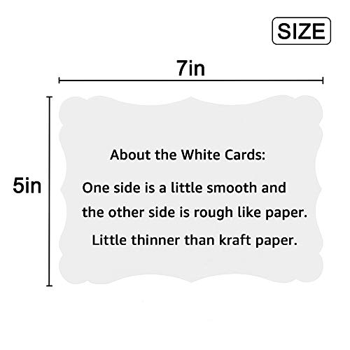 50 Pack Blank Kraft Cards Cardstock Thick Paper Brown Greeting Cards For Diy Gift Card Menus, Baby Shower And Wedding Invitations (5X7In, White) #TOP1