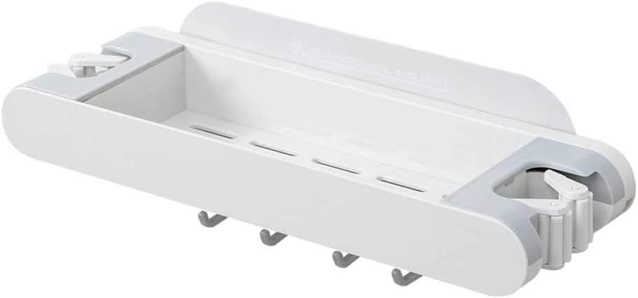 Punching-Free Wall-mounted Bathroom Shelf Mop Clip Toilet Towel Storage Rack Hook