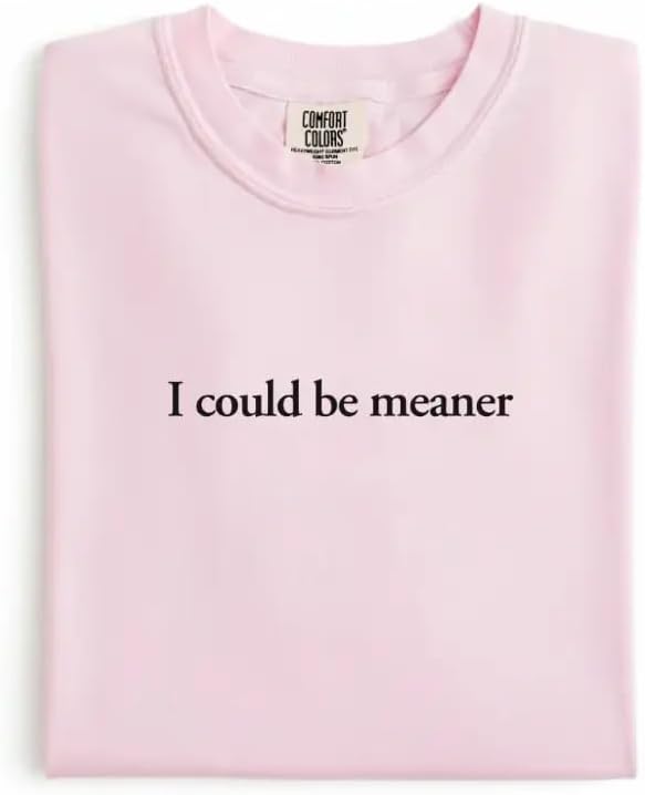 THE CEO I Could Be Meaner T Shirt -TikTok Viral Comfort Colors Graphic Tee with Sarcastic Quote & Vintage Washed Style-Men