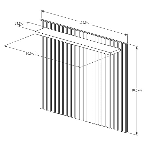 Painel Ripado Lily para Tv até 50 polegadas cor:Freijó