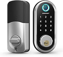 Smart Deadbolt, SMONET Fingerprint Electronic Deadbolt Door Lock with Keypad-Bluetooth Keyless Entry Keypad Smart...
