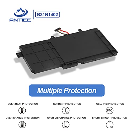 Antiee 48Wh B31N1402 Laptop Battery Replacement For Asus Q551L Q551 Q551Ln Q552Ub N592Ub N591Lb Q551Ln-Bsi708 Q551Ln-Bbi706 Q552Ub-Bhi7T12 Series B31Bn9H 0B200-01050000 0B200-01050000M 11.4V 4110Mah #TOP3