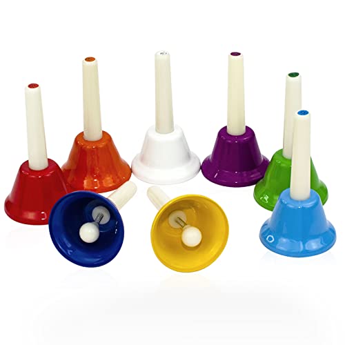 Rxakudedo 8音ミュージックベル 打楽器 マレット ハンドベル ミュージックベル ハンドベル 音楽啓発、タレントショー