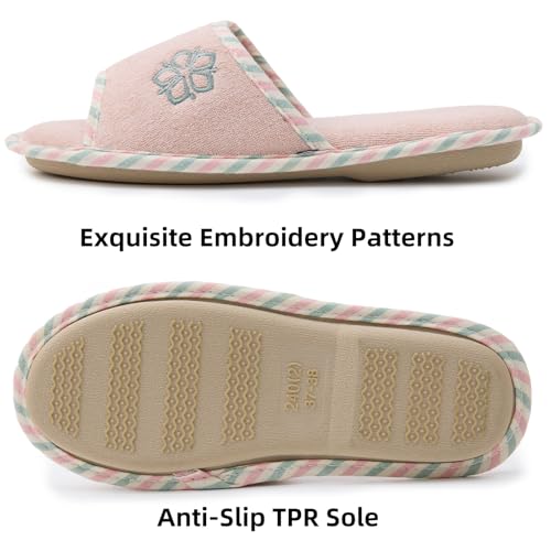 Men Women's House Slippers Memory Foam Cozy Spa Thong Flip Flops Indoor Slippers Velvet Lining Lightweight Open Toe Room Sandals for All Season US7-123