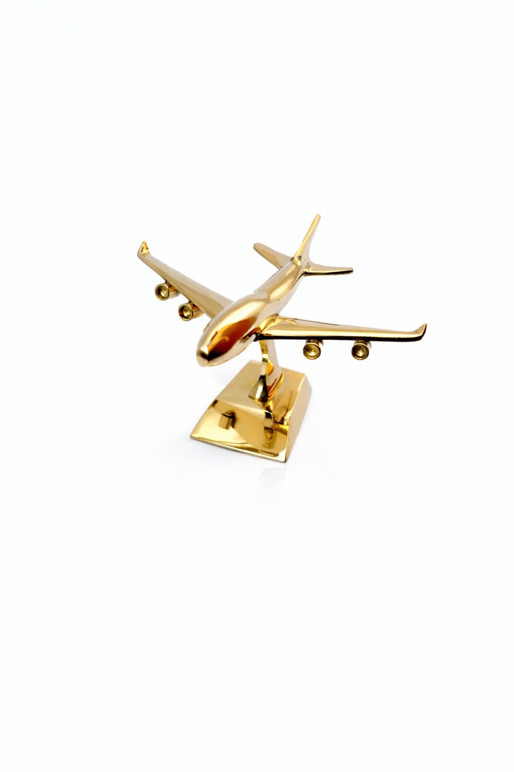 MOJO JOJO Luxury Brass Aeroplane Model J-7 Showpiece with Stand | Premium Airplane Model for Home & Office Desk Décor | Golden Aircraft Miniature | Corporate Gift & Table Decoration 2