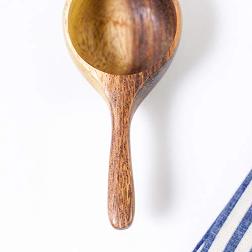 Colher medidora de madeira Cabilock de madeira de acácia mini para café, feijão de leite em pó medid