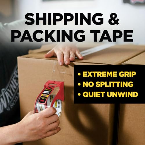 Scotch Box Lock Packing Tape, Clear, Extreme Grip Box Packaging Tape for Shipping and Mailing, 1.88 in. x 54.6 yd, 3 Refill Rolls - image 2