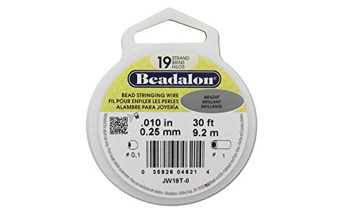 Cable Beadalon 19 Strand de .010" de color brillante en bobina de 30 pies para bisutería