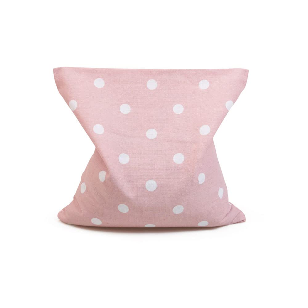 GRÜNSPECHT Rapssamen-Kissen 19x19cm, Wärmekissen für Nacken, Bauch & Rücken, Bezug aus 100% Baumwolle, für Mikrowelle & Backofen, Punkte rosa (107-V2)