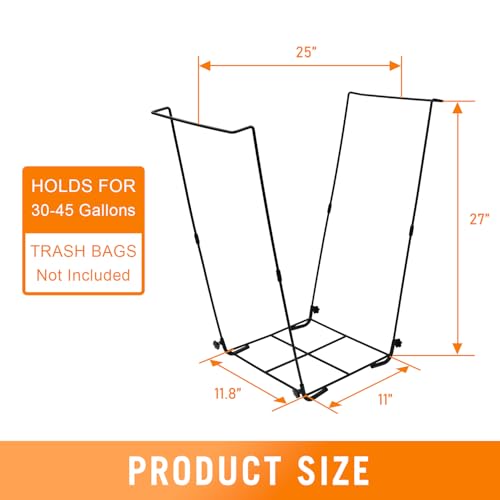 CAMPFIRE Trash Bag Holder Fits 30-45 Gallon Bags, Multi-Use Garbage Bag Holder, Portable to Use Leaf Bag Holder for Yard, Camping, Parties, and Leaf Collector