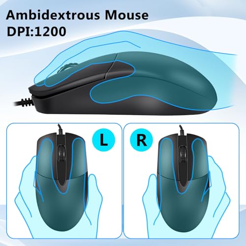 Image of Redragon Quiet Thin Wired Keyboard and Mouse Combo, Large Print, Black