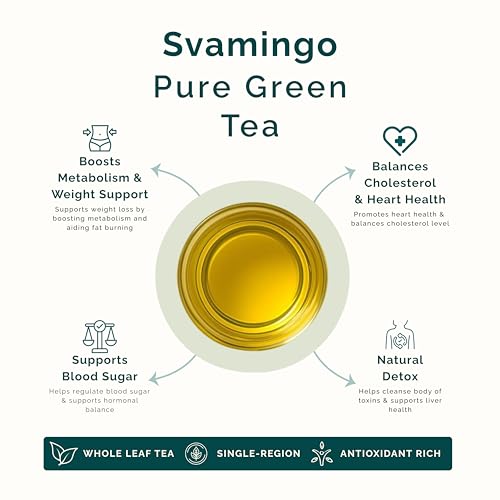 Image of Ceylon Green Tea 100g (50 Cups) - Direct from Sri Lanka, Loose Leaf, Single Garden, High Grown, Antioxidant Rich, Delicately Smooth, Best for Weight Loss & Heart Health | SVAMINGO