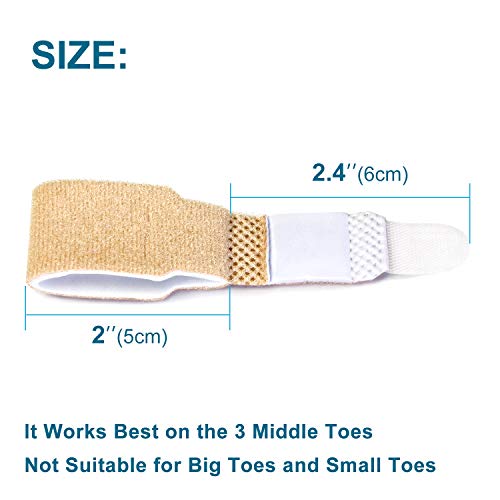 Image of Bukihome Hammer Toe Straighteners for Bent Toes, 4 PCS Toe Splints, Toe Corrector, Toe Wraps for Curled Toes, Crooked Toes and Hammer Toes