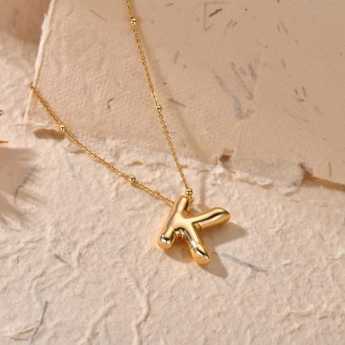 Lettre S pendentif ballon bubble initiales bijoux personnalisés