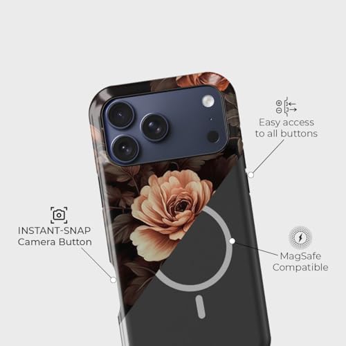 Image of Peeperly Rustic Elegance Crystal Case Compatible with iPhone 17 Pro, iPhone 17 Pro Back Cover Case- PC + Silicone