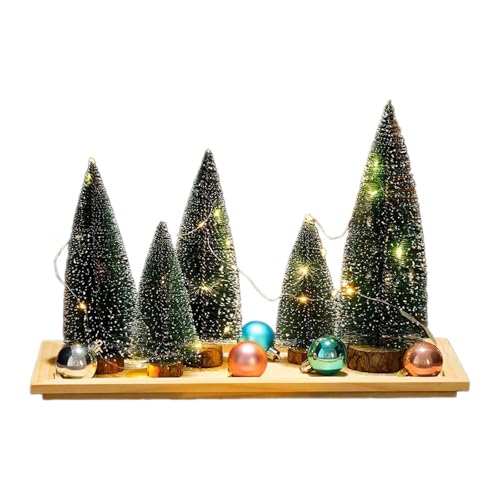 Árbol de Navidad de mesa con luces, adorno de escritorio, decoración de Navidad para el hogar y la oficina, decoraciones de temporada