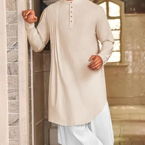 Abayas de Dubáis masculinas con caída elegante de Oriente Medio 7