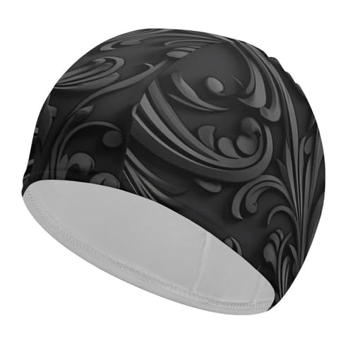 Gorro de baño Rojo y Blanco para Hombre y Mujer, Impermeable, Mantiene el Cabello seco, elástico, para Adultos, cómodo, de Tela Antideslizante.