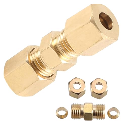 Geoyien Bremsleitung Verbinder, 3/16 Bremsleitung Verbinder Ø4,75mm, Fertigbearbeitung aus Kupfer Stahl (6 Stücks)