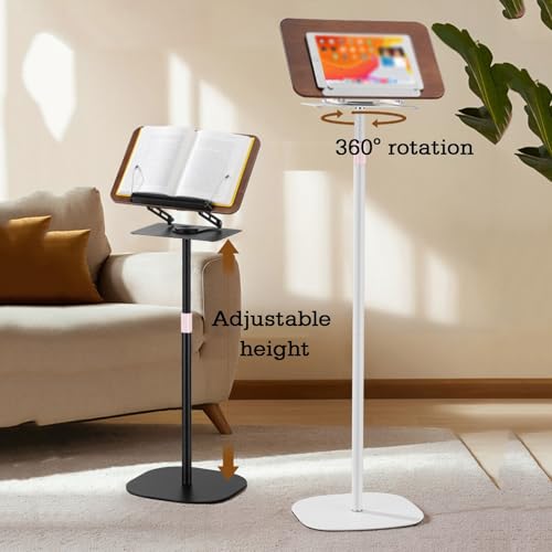 Atril de madera ajustable blanco con clip manos libres para partituras 8