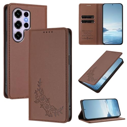 �X�}�z�P�[�X �Ή��@�� for Oukitel C2 2025 �yRFID�u���b�N�z�y�J�[�h�z���_�[�t�����z �}�O�l�b�g�J�� �X�^���h�@�\�t���z�X�}�z�P�[�X Brown