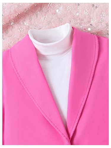 Image of Milumia Girl's 2 Piece Outfits Button Open Front Long Sleeve Blazer and Pants Fall Suit Set