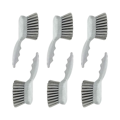 Image of SPARTA 40541EC23 Plastic Scrub Brush, Utility Brush, Kitchen Brush With Hanging Hole For Cleaning, 8 Inches, Gray, (Pack of 6)