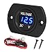 DaierTek Battery Voltage Meter Waterproof DC 12V 24V LED Voltmeter Panel 12 Volt 24 Volt 36 Volt Battery Monitor with Blue Light Round Digital Voltage Display for Marine Boat Car Automotive Motorcycle