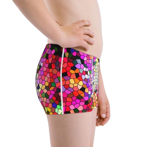 Boys' Cotton Boxer Brief Soft Underwear-Colorful Tie Dye Stained Glass 32