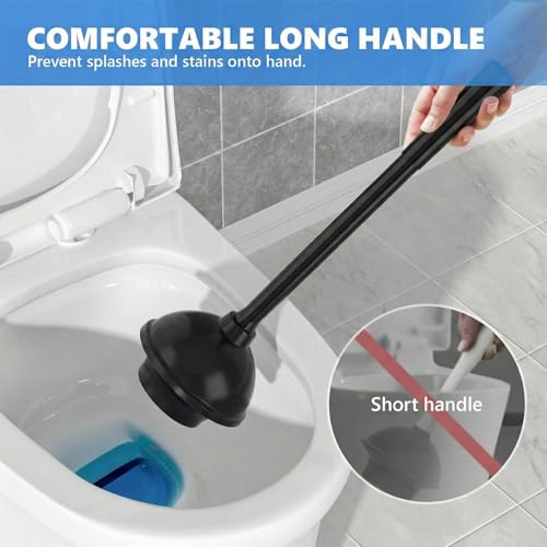 Image of Toilet Plunger with Holder, Plungers for Bathroom Heavy Duty for 5.3-inch Toilet Drain, Toilet Plunger and Holder Combo for Bathroom Cleaning (Style 1)