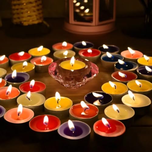 Image of 100 Pcs Paraffin Wax Candles Tea Light, 3 hr Burn time, No Residue Diwali Decoration,Smokeless, (100 PC Unscented) | Popo Toys