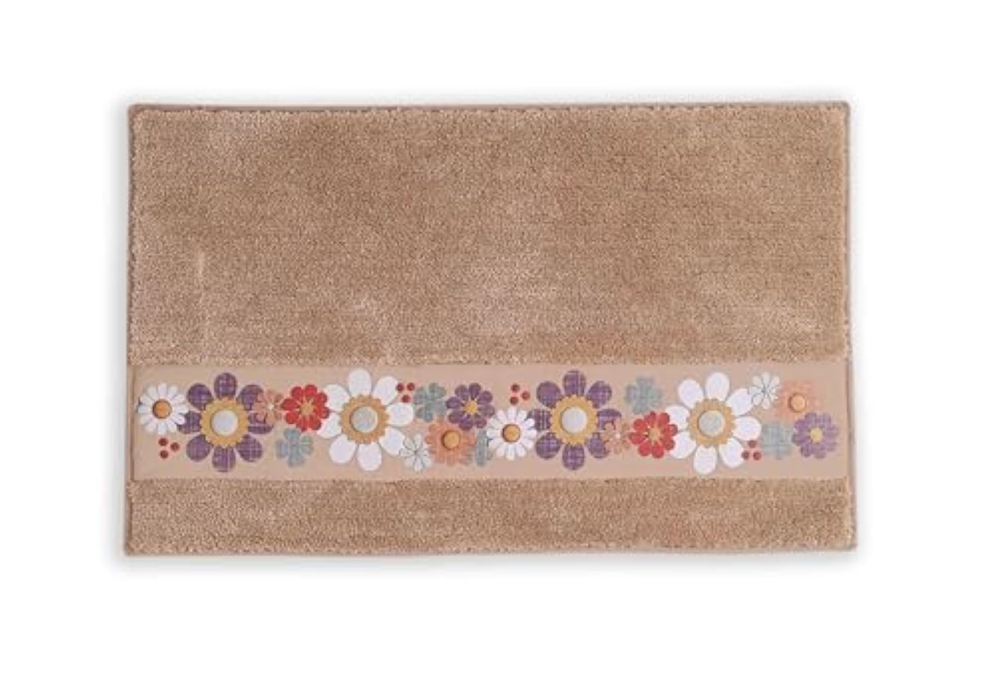 Ellington Collection Microfiber Bathmat, Floral Beige