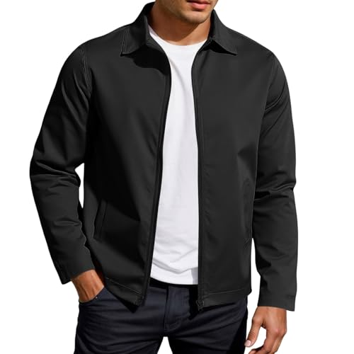 Chaqueta softshell ligera de entretiempo cortavientos con cremallera completa para hombre