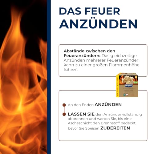 STARWAX - Anzündwolle - Saubere und geruchsfreie Schnellzündung - Verdirbt Nicht den Geschmack von Lebensmitteln - Bis zu 8min Verbrennung - FSC® - BBQ & Kamin - 100er Pack
