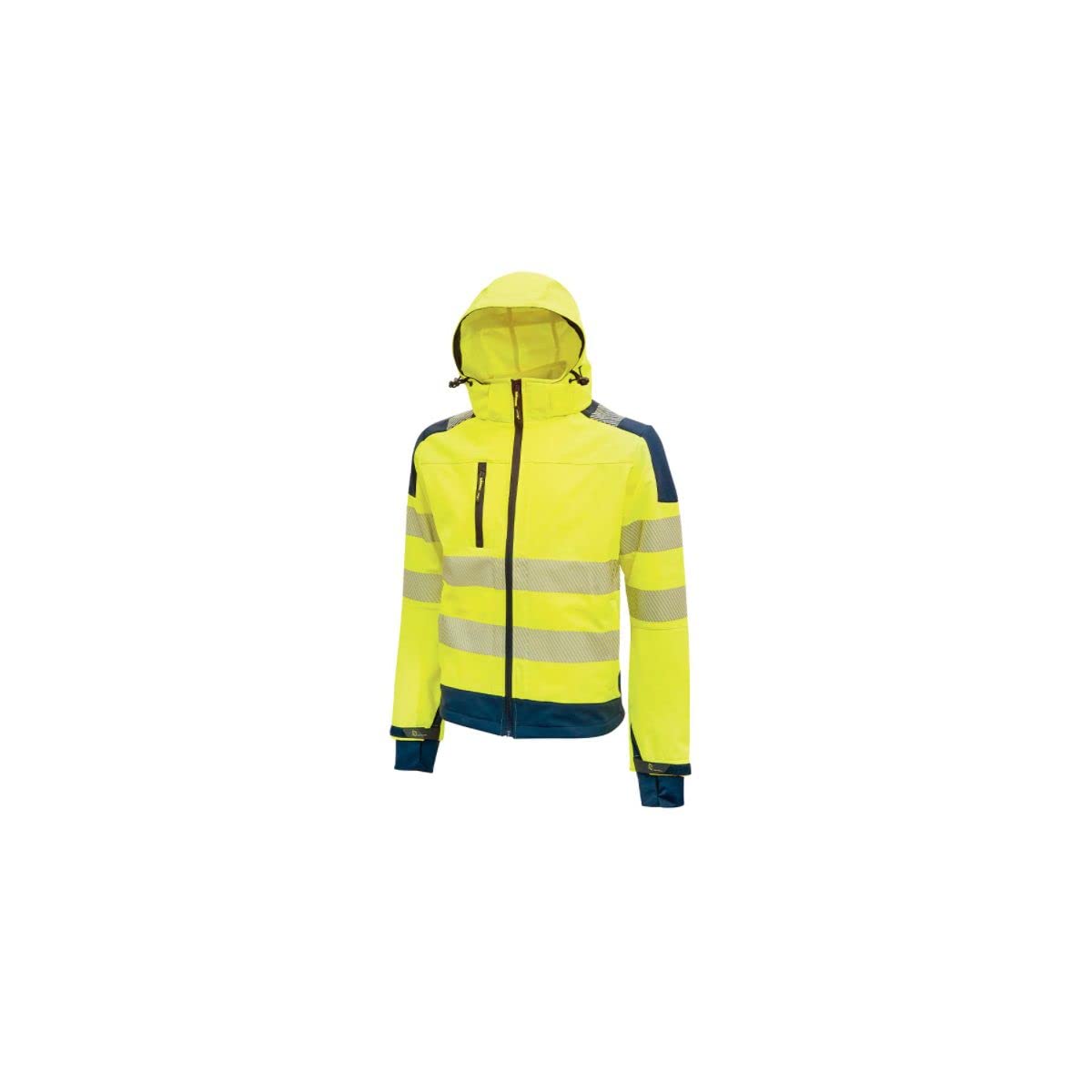 Giacca Softshell U-Power MIKY - Antivento, Idrorepellente, Con Tasche E Bande Riflettenti, Giallo Fluo