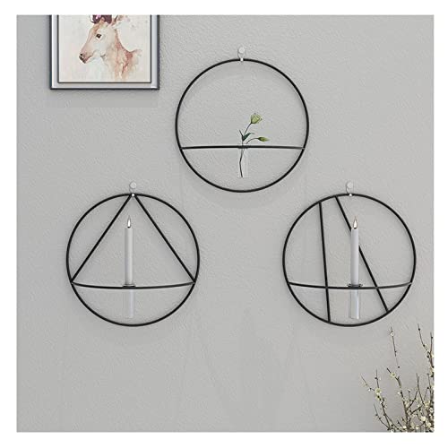 Boomlatu Metal Wall Candle Sconce For Pillar Candle Holder Decor Set Of 3,Wall-Mounted Hydroponic Planters With Glass Wall Art #TOP4