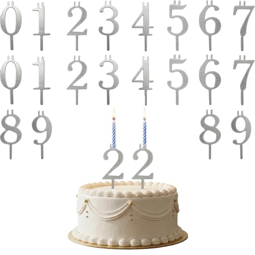 Ceriselle Number Candle Holders, Verstellbare Geburtstagskerzenhalter Set, Digitale Kuchenkerzenhalter für Geburtstagstorte, Party Dekoration (2er Set)