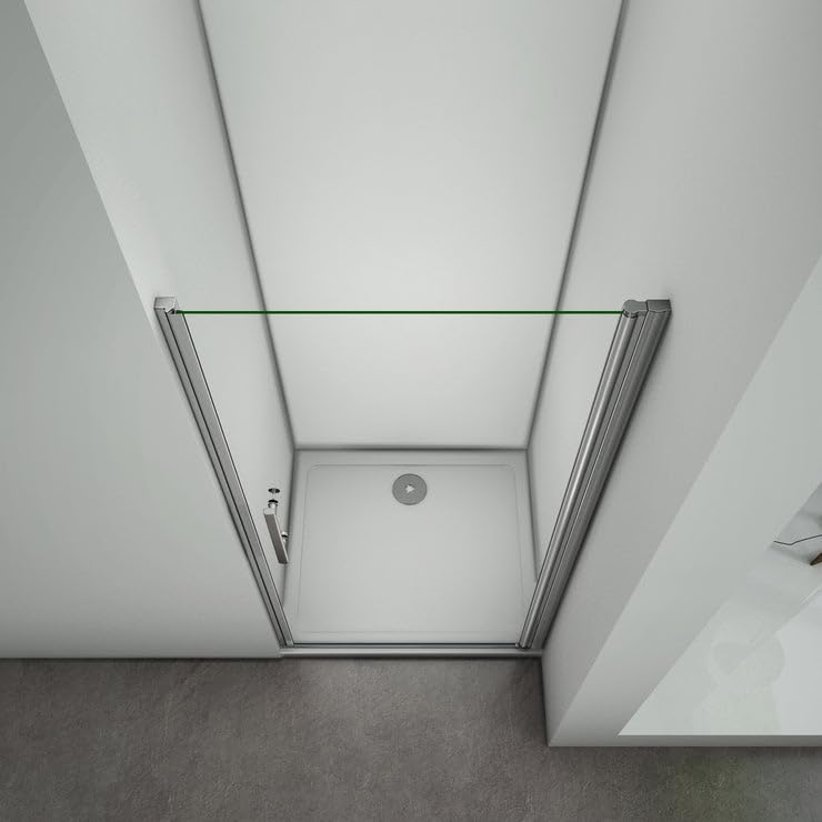 Porte de douche pivotante 70cm en 6mm verre anticalcaire Installation en niche Hauteur 187cm, profilé en chromé