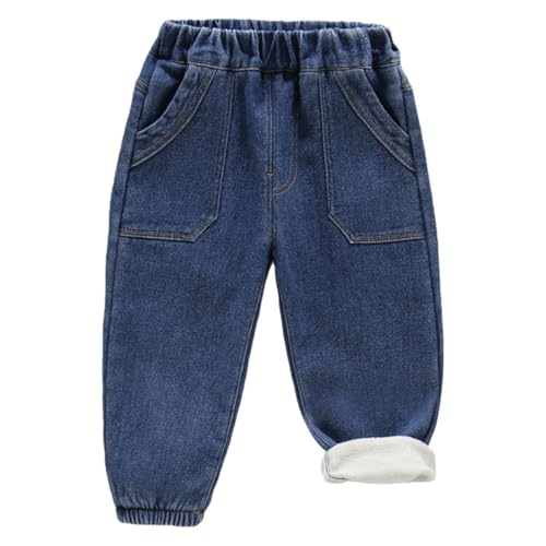 Jeans thermique enfant en denim de coton chaud anti-froid