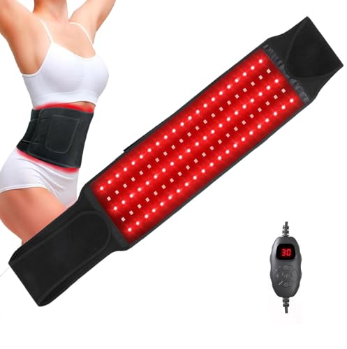 Nurasculpt Waist Band Red Light Therapy Belt for Body 660nm Red & 850nm Near Infrared Light Wrap with Warmth Wearable Body Care Belt for Waist Abdomen and Back
