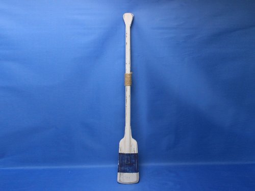 Hampton Nautical Wooden Rustic King Harbor Rowing Oar with Hooks, 36", Wood