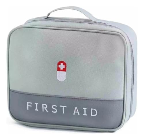 Bolsa Necessaire Estojo De Primeiros Socorros Emergência Organizador Zíper Premium Porta Medicamentos Para Viagem Compacto (Cinza)