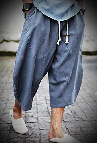 Huixin Shorts masculino patchwork calça capri folgada caimento solto comprimento da panturrilha calç