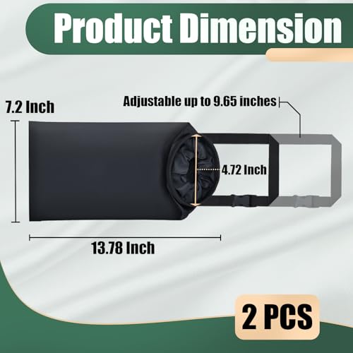 2 PCS Car Trash Bags, Washable Car Garbage Bag Hanging, Detachable Trash Can with Top Elastic Vent & Sticky Strap Bottom Opening, Seat Back Tash Bag for Cars,Travelling,Outdoor