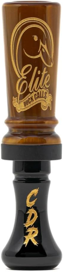 Elite Duck Calls Acrylic Cache Single Reed Duck Call - Great for Hunting Mallard, Wood Ducks, Pintails, Teal and Gadwall - Brown Pearl (Double Reed, Brown Pearl/Black)