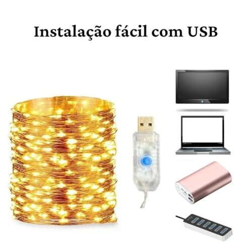 Cortina de luz 3X3m, cascata led de 300 luzes, USB, bivolt, 8 modos, controle remoto – Ideal para il