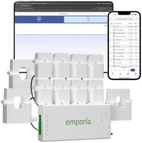 Emporia Vue 3 Commercial 3-Phase Smart Energy Monitor - Business and Home Automation Device with Real Time Electricity Usage Monitor, Power Consumption Meter, Solar and Net Metering