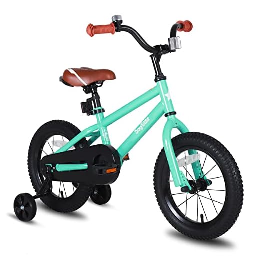 JOYSTAR Kids Bike for Boys Girls 2 3 4 Years Old, 12 Inch Kids Bicycle with Training Wheels, Child Bicycle with Foot Brake, Children Cycle - Green