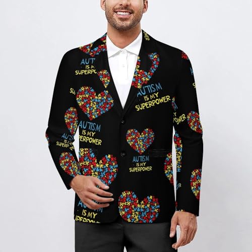 Autism is My Superpower Classic Suits Blazer for Men Business Tuxedo Jacket Sport Coat Two Buttons2