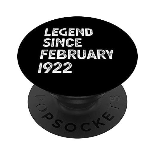 Leyenda de cumpleaños de 101 años desde febrero de 1922 PopSockets PopGrip Intercambiable